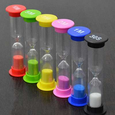 30sec,1,2,3,5,10 Minute Sand Timer Set Plastic Or Wood Hourglass Kitchen Brush Teeth Use Sand Timers For Kids