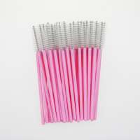 white pink disposable brushes mascara wands eyelash extension brushes